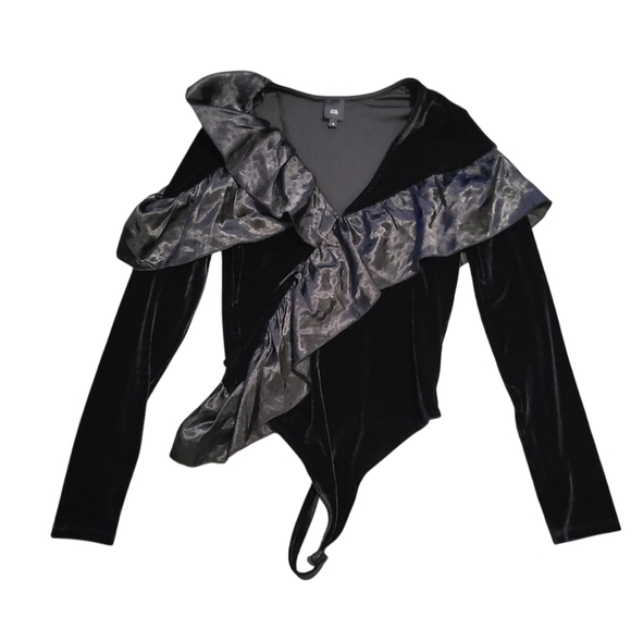 RIVER ISLAND Black Velvet Bodysuit 6 - Picture 5 of 15